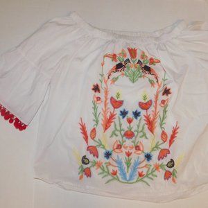 Womens Shirt Size Small Birds Flowers
